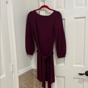 Boden Deep Burgundy Long Sleeve Dress